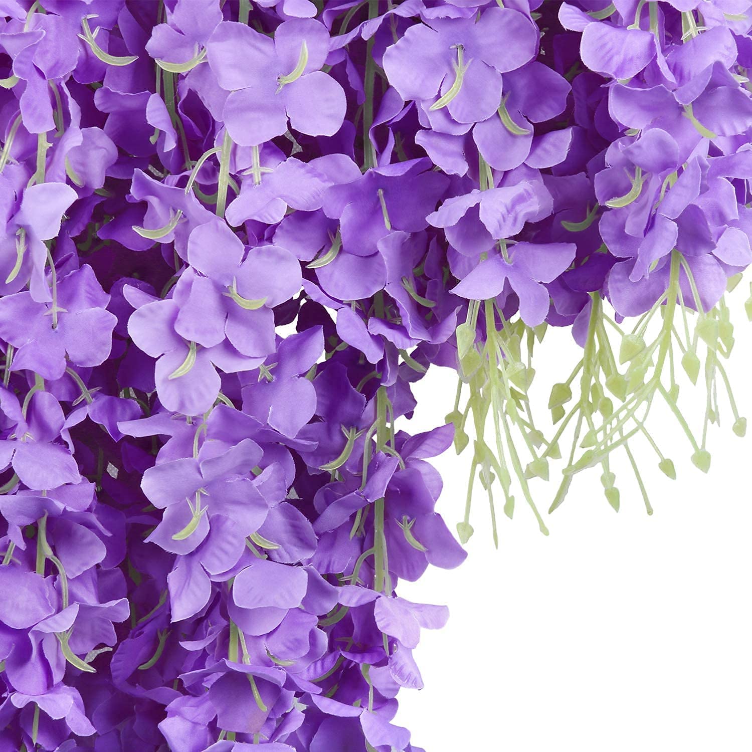 Polyester Artificial Hanging Flowers For Ceiling Balcony | Wisteria Vine | Home Party Decor Garden Outdoor Greenery Office Wall Decoration | Waterproof Washable- 3.7Ft/45 Inch