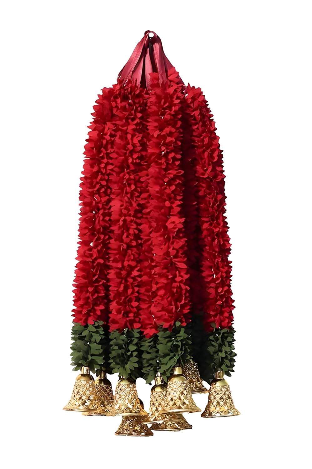 Handmade Ladi Artificial (Pack of 5) Fabric Flower Wiith Ribbon String Ladi Hanging for Decoration, Diwali, Marriages, Temple and Home or Offices LD - 44