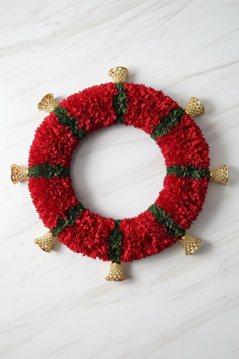 Handmade Ladi Artificial (Pack of 5) Fabric Flower Wiith Ribbon String Ladi Hanging for Decoration, Diwali, Marriages, Temple and Home or Offices LD - 44